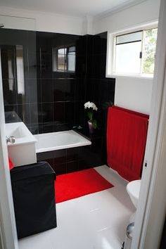 Red And Black Bathroom Sets Red Bathroom Red Bathroom Ideas Red And Black Bathroom Bathroom Red Bathrooms Unique Small Red Bathroom Red Black And White