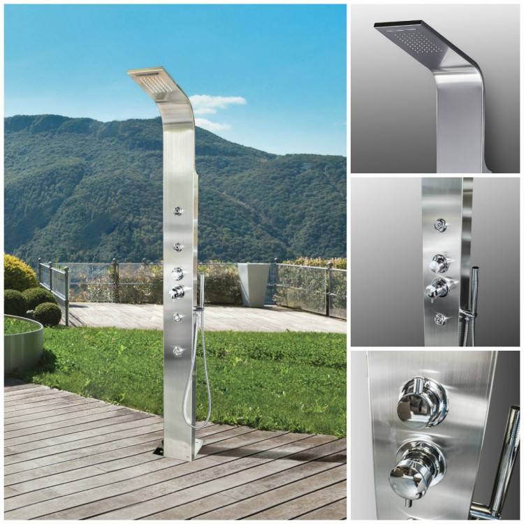 Outdoor wall mounted shower