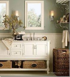 This paint color would work well in my bathroom with cream tile